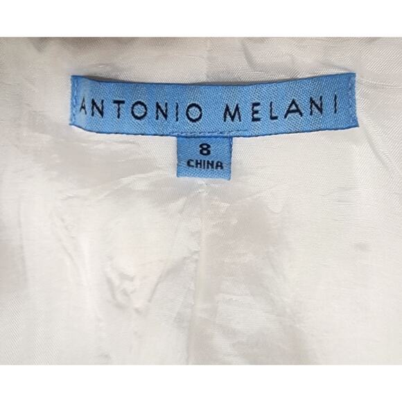 Antonio Melani Off White Single Breasted Blazer Jacket Open Front Long Sleeves 8 - Picture 8 of 9